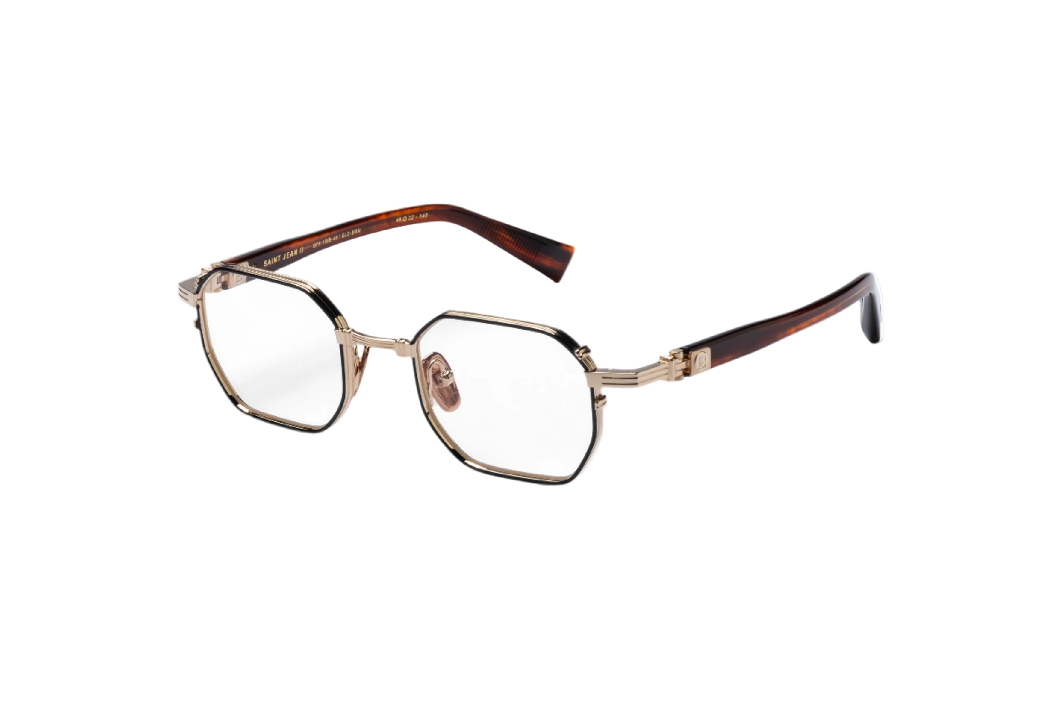 BALMAIN PARIS BPX166B SAINT JEAN II GLD BRN 48 FRAME