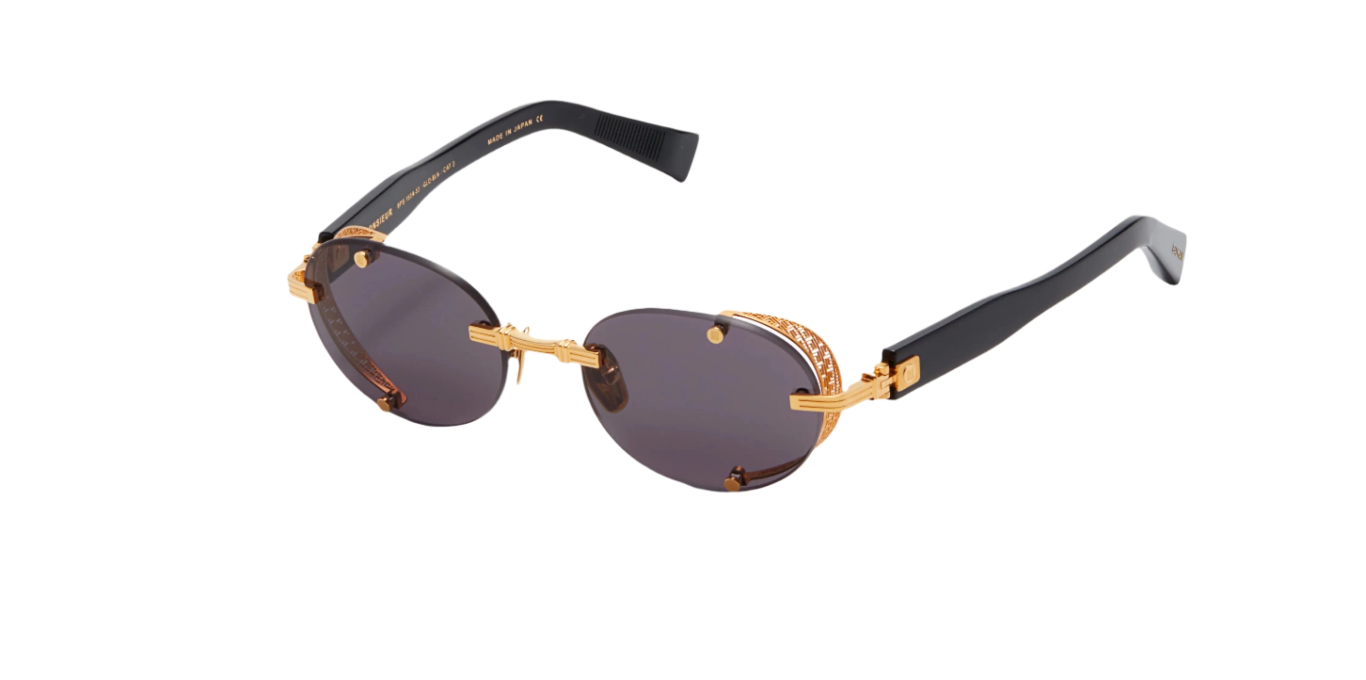 BALMAIN PARIS BPS153A MONSIEUR GLD BLK 53 SUNGLASSES
