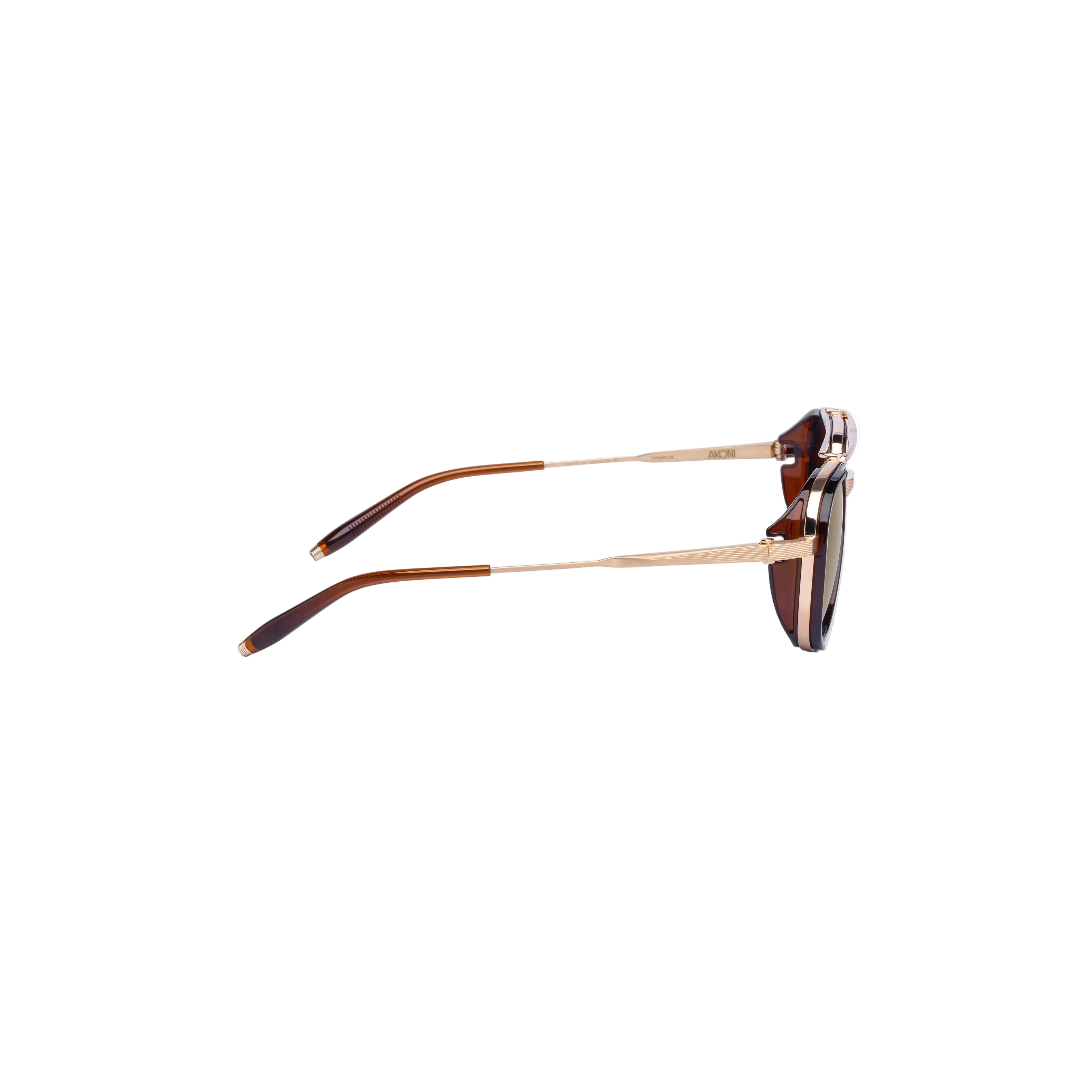 AKONI AKS525C GLD BRN 54 SUNGLASSES