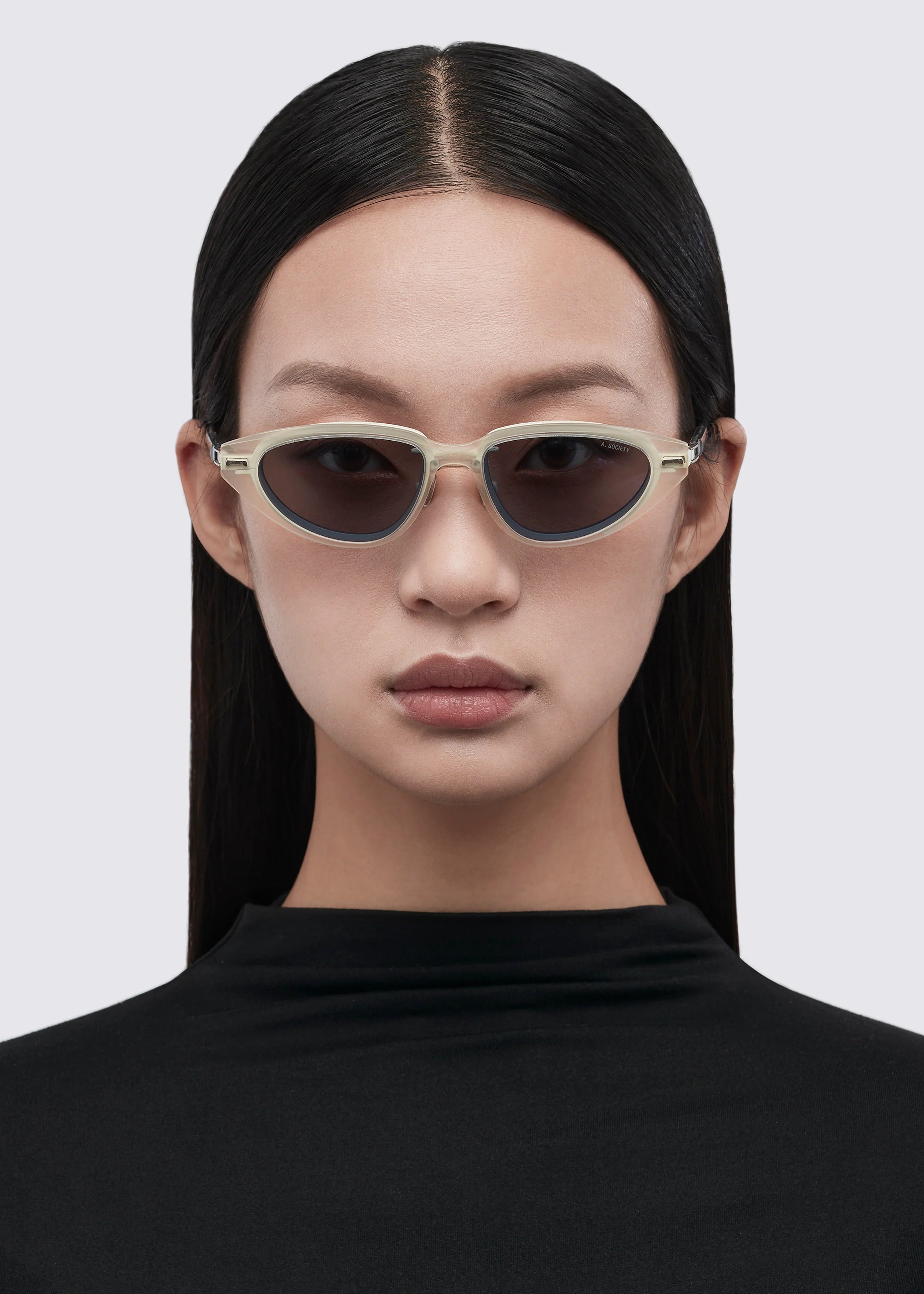A SOCIETY DREW CLIPON BEIGE CRYSTAL 51 SUNGLASSES