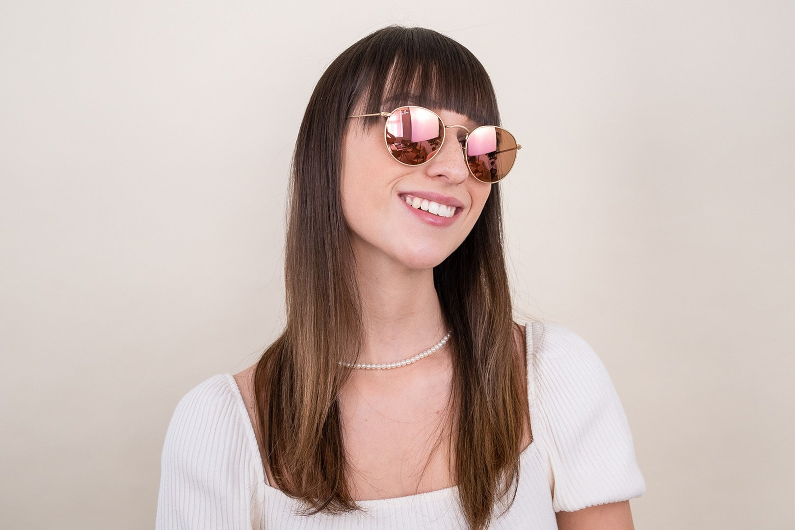 RAYBAN RB3447 ROUND METAL 112 Z2 50 SUNGLASSES