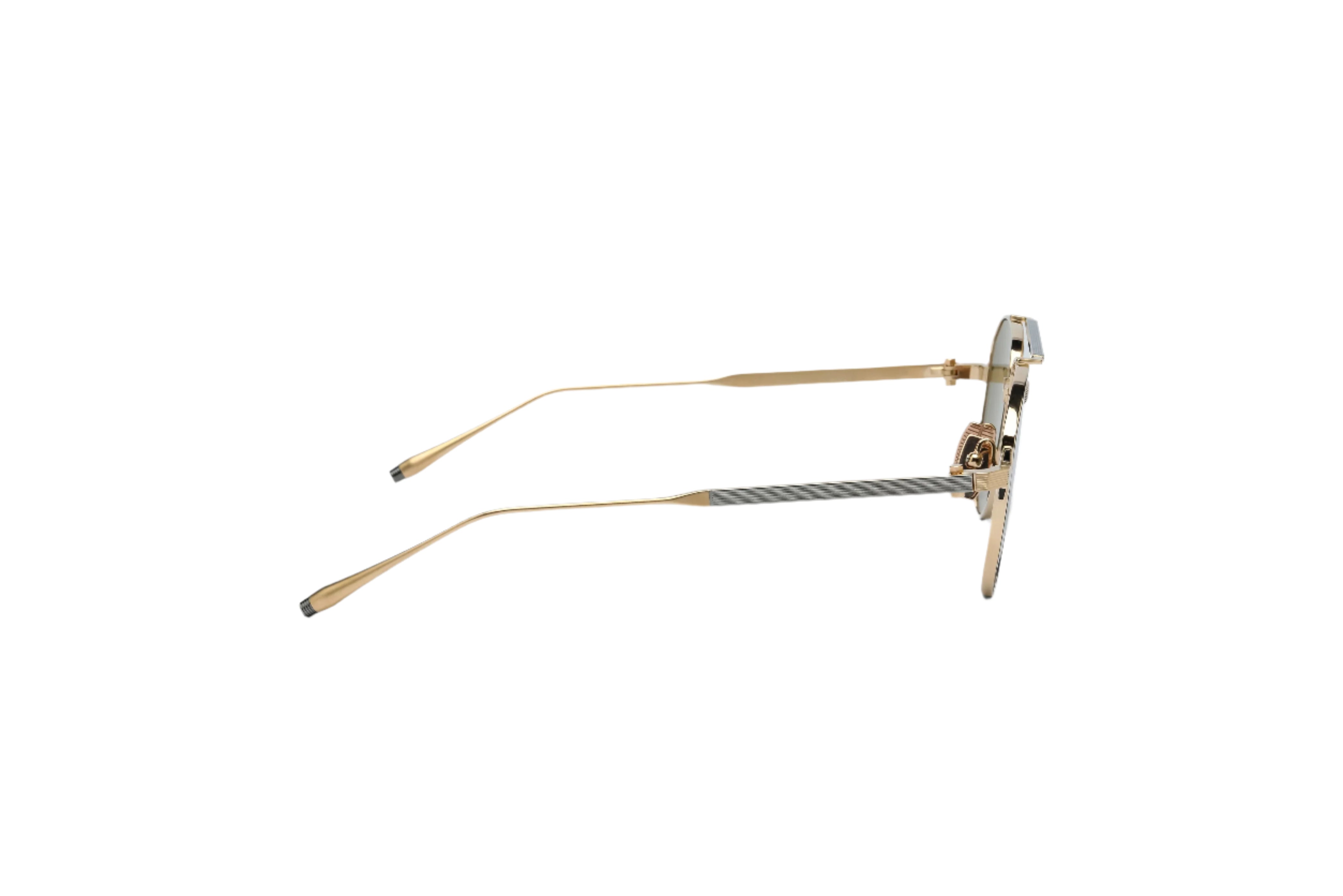 AKONI AKS521A HELIOS GLD BLK 57 SUNGLASSES