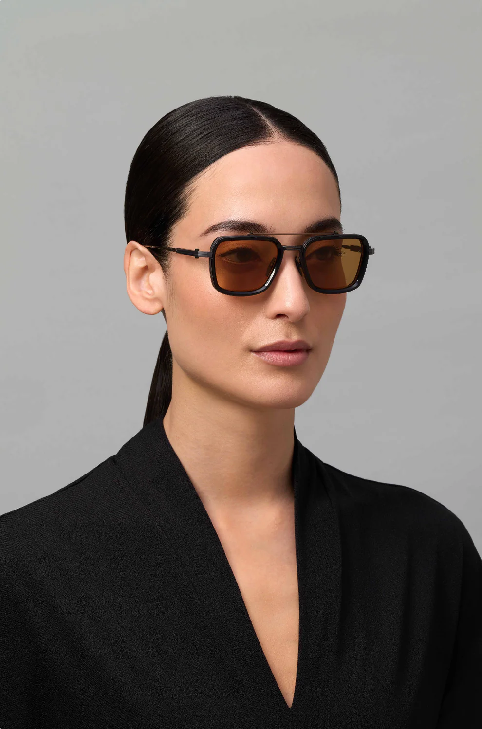 AKONI AKS507E SOLIS BLK BRN 51 SUNGLASSES