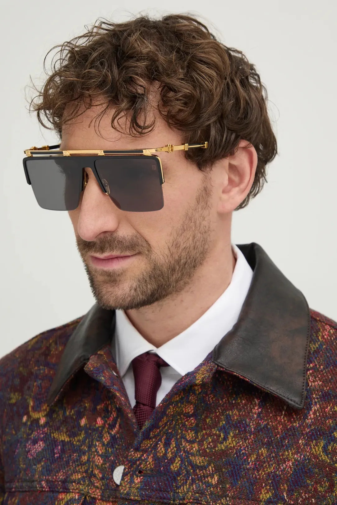 BALMAIN PARIS BPS168A TRIOMPHE BLK GLD 61 SUNGLASSES