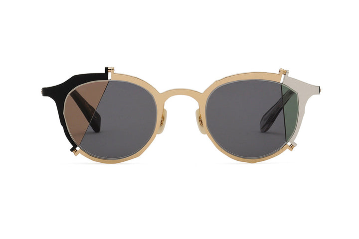 MASAHIRO MARUYAMA MM0049 BROKEN BLK GLD SIL 47 SUNGLASSES