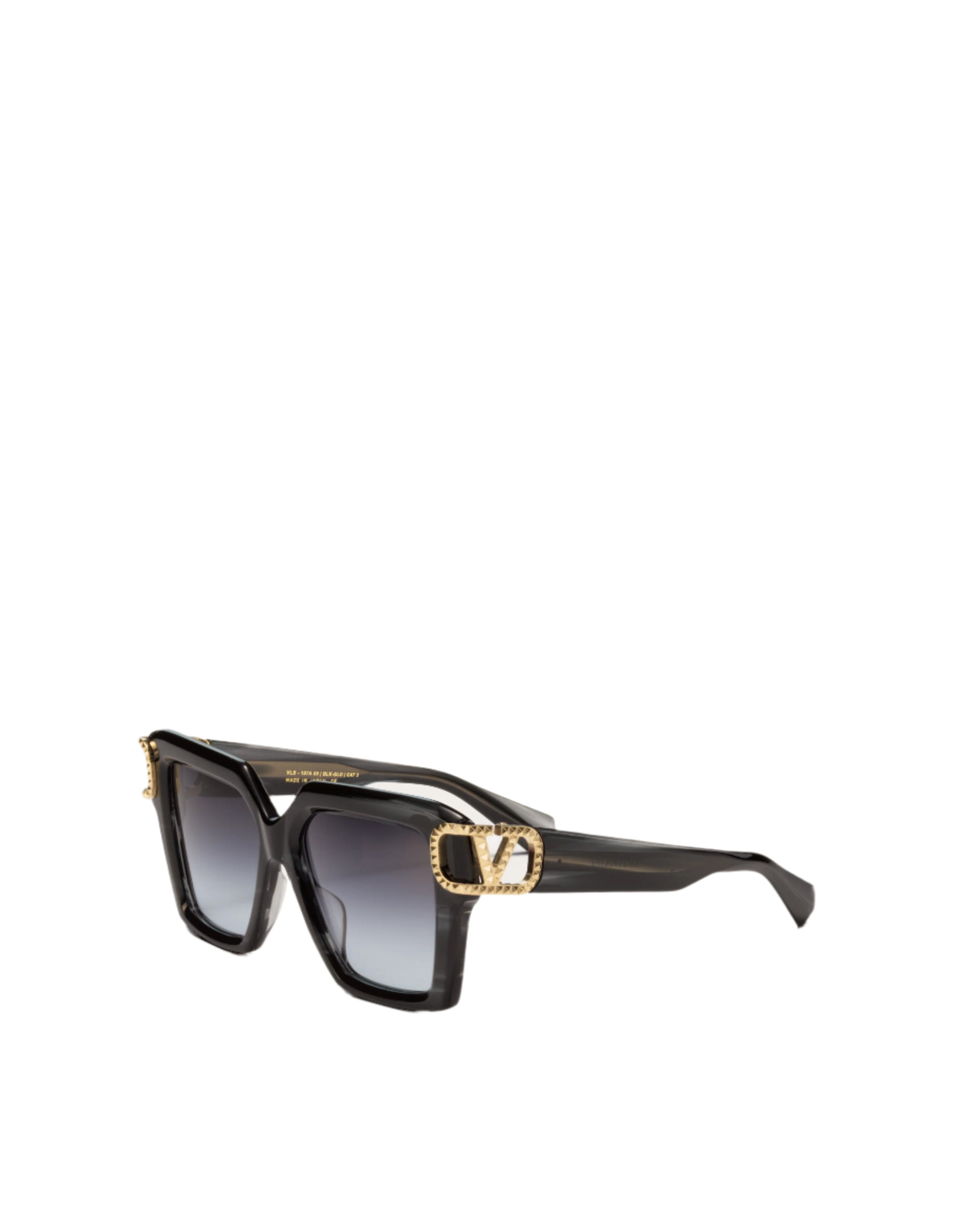 VALENTINO VLS107A V-UNO BLK GLD 55 SUNGLASSES