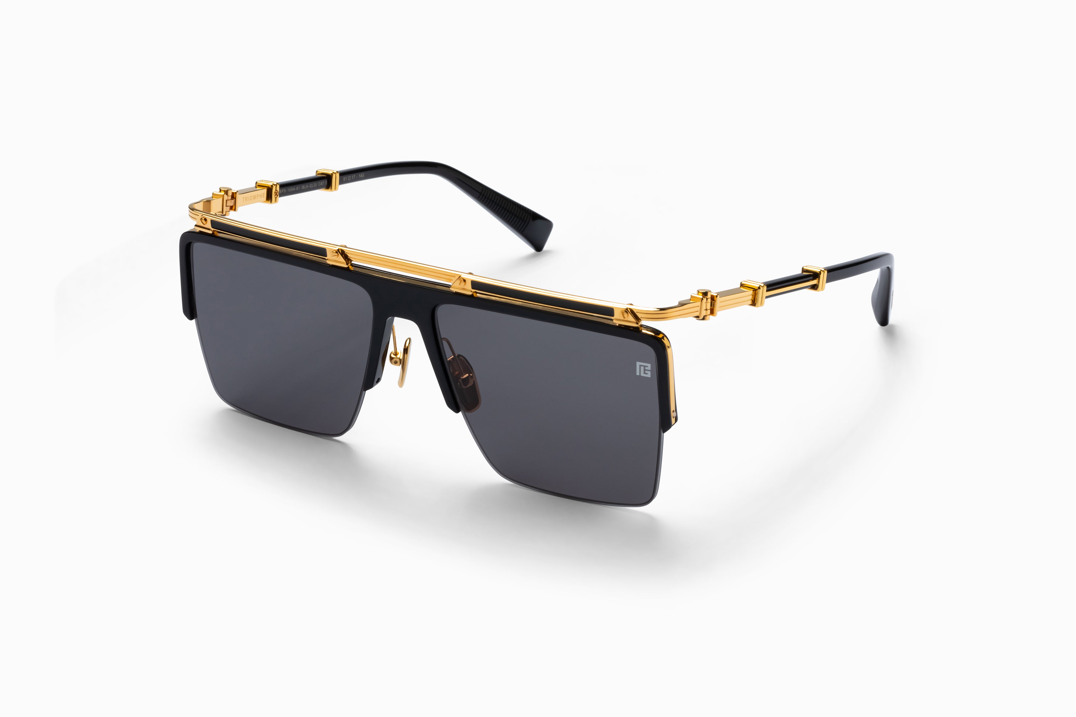 BALMAIN PARIS BPS168A TRIOMPHE BLK GLD 61 SUNGLASSES