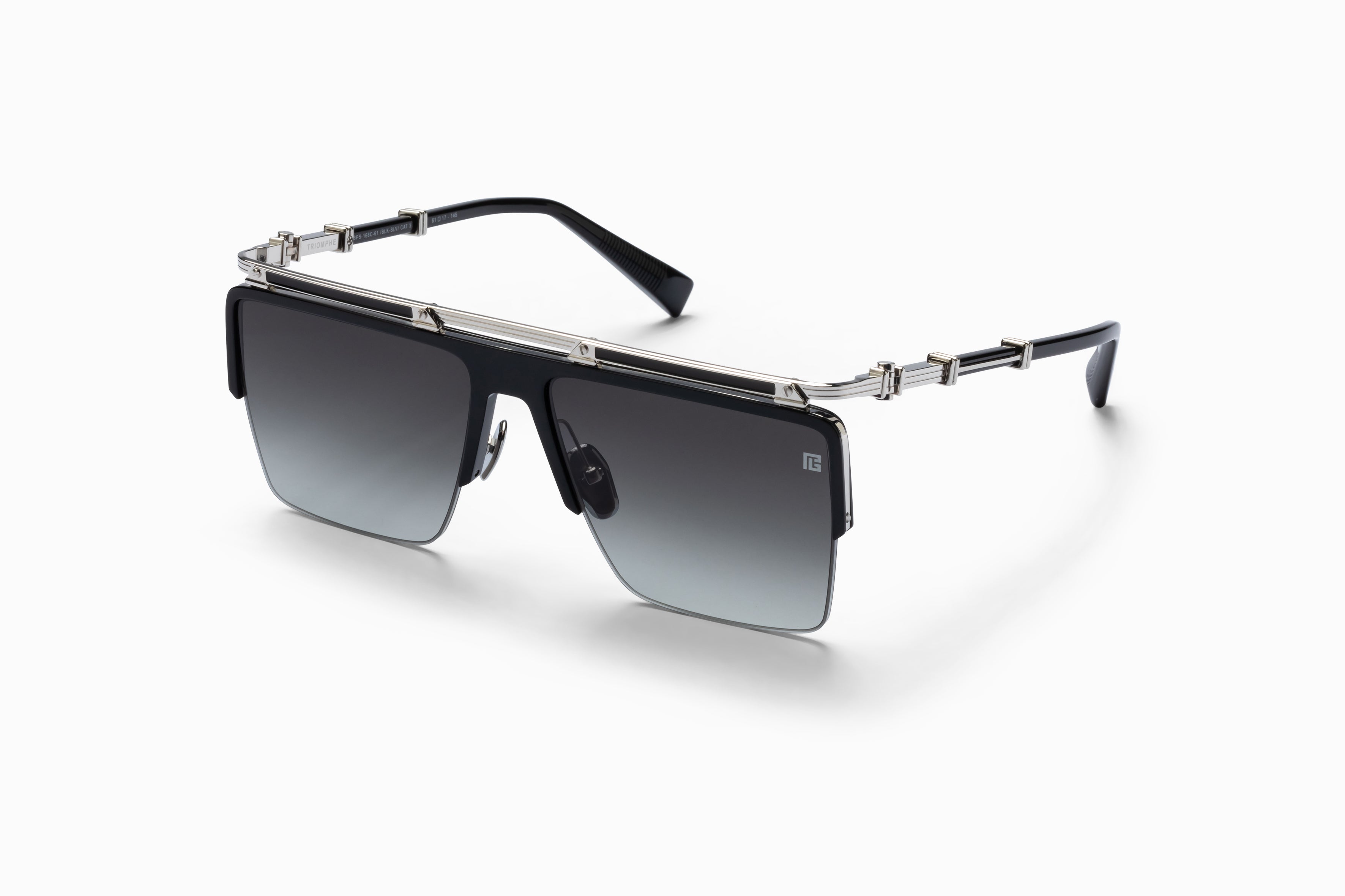 BALMAIN PARIS BPS168C TRIOMPHE BLK SLV 61 SUNGLASSES