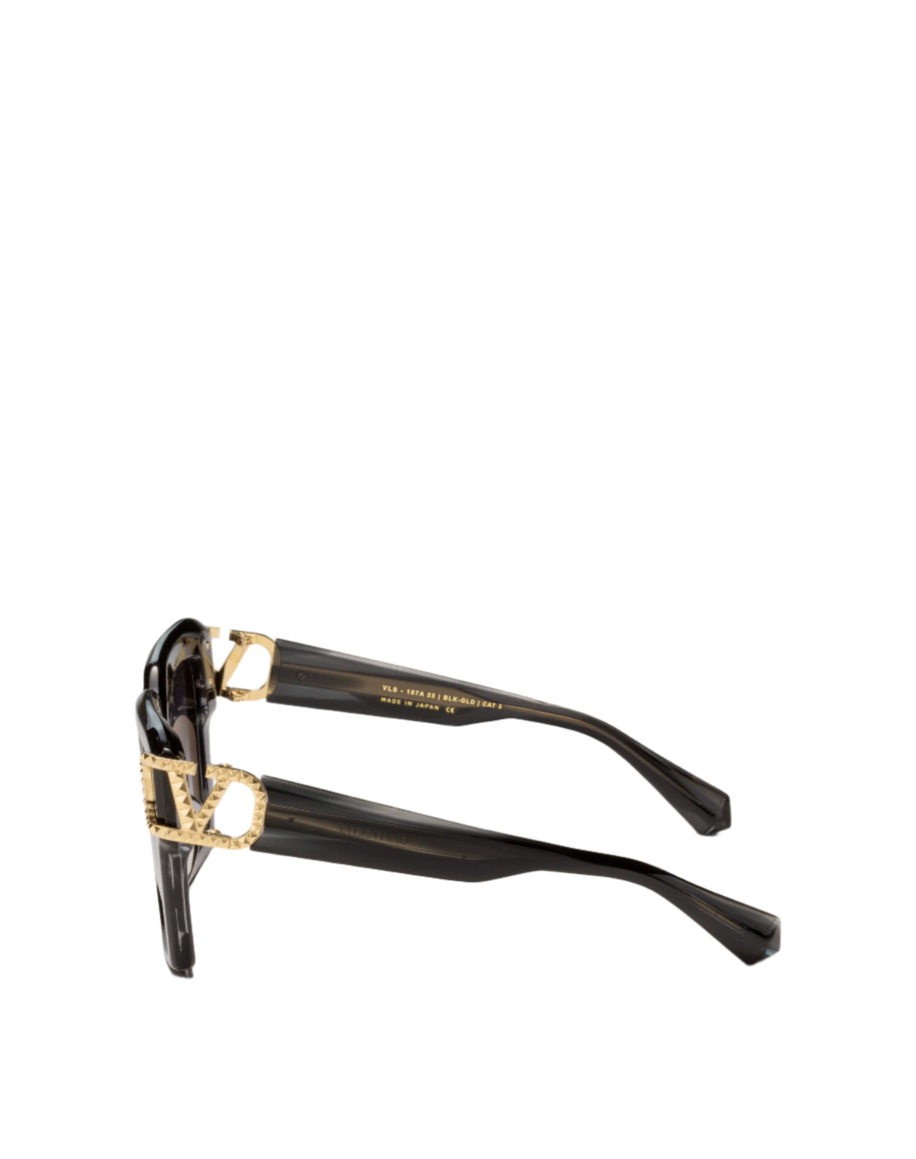 VALENTINO VLS107A V-UNO BLK GLD 55 SUNGLASSES