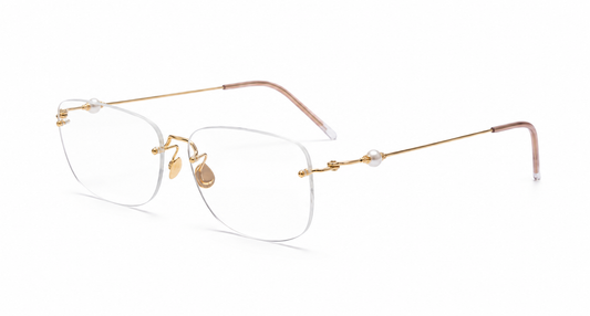 LINDBERG 2478 LTD074 324BG 18/30 SPIRIT PRECIOUS MARIS PEARL YELLOW GOLD PEARL 53 FRAME