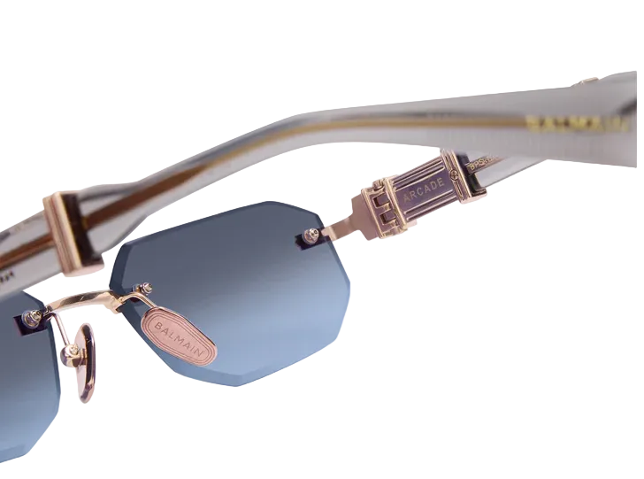 BALMAIN BPS194B GLD GRY 55 SUNGLASSES
