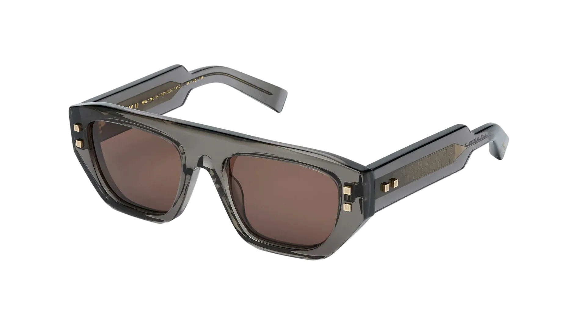 BALMAIN BPS176C B-ARMY II GRY GLD 54 SUNGLASSES