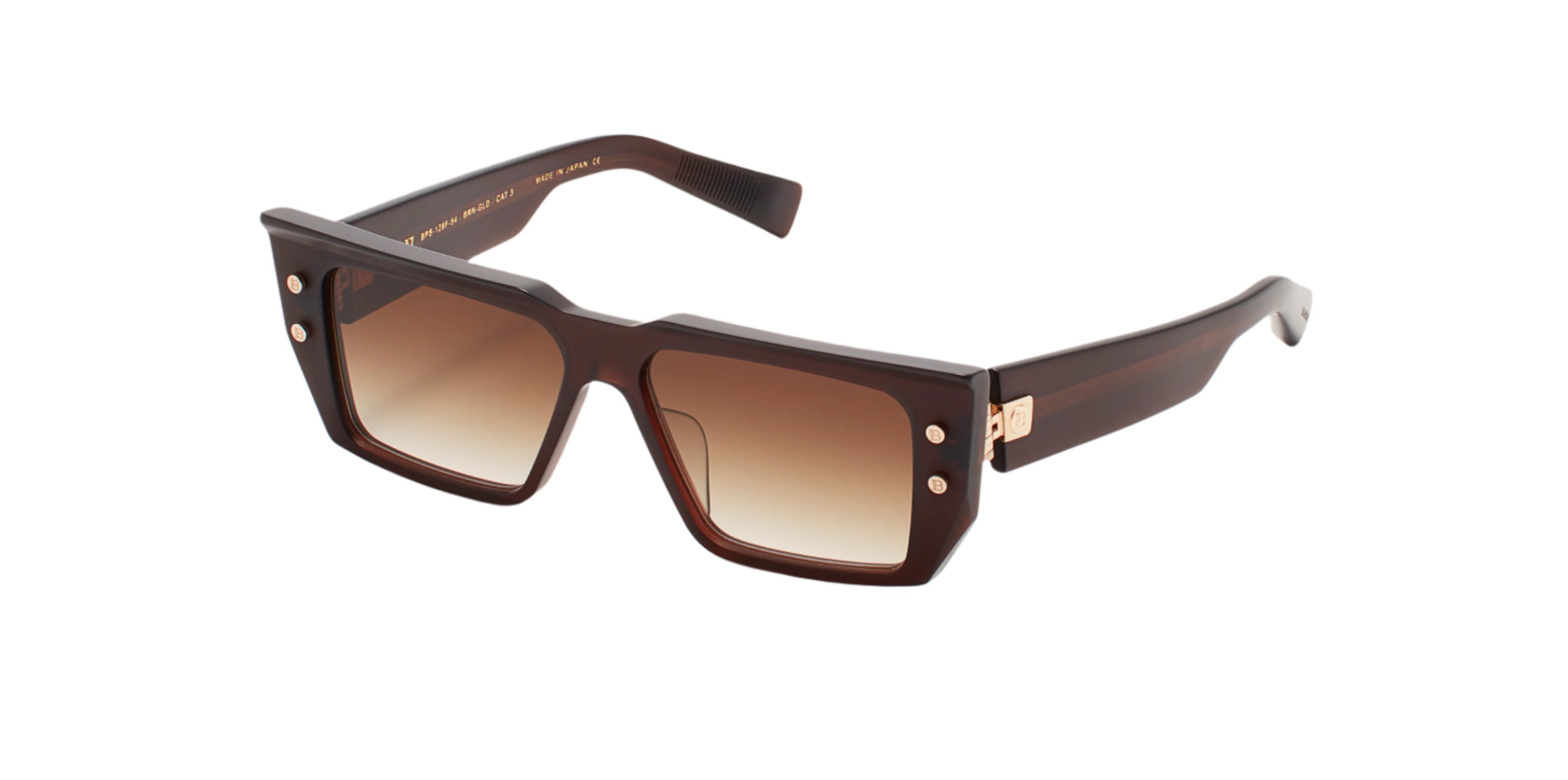 BALMAIN PARIS BPS128F B-VI BRN GLD 54 SUNGLASSES