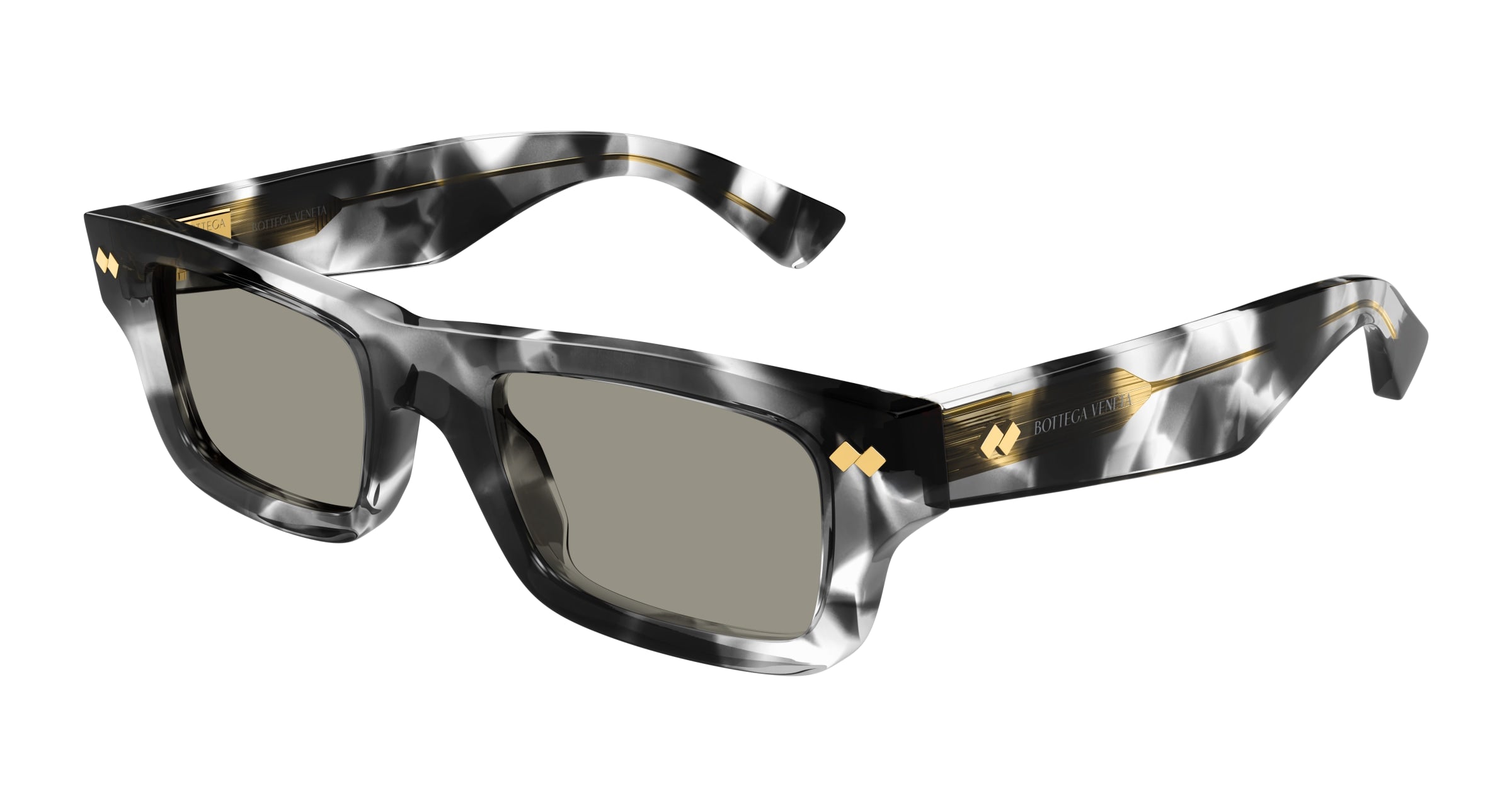 BOTTEGA VENETA 長方形フレムサンクラス BV1351S 002 BV1351S Sunglasses - Bottega Veneta Authorized Retailer