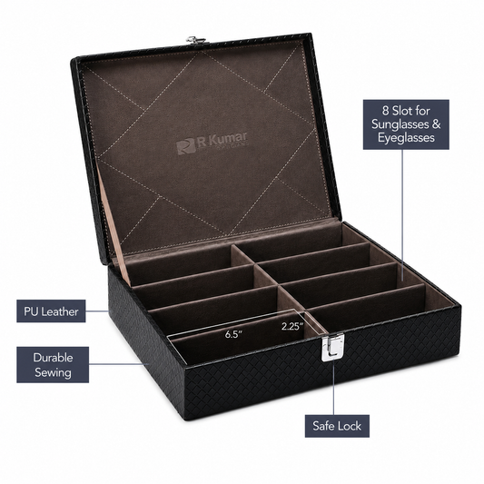 Eyewear 8  Slot Black Organizer Tray
