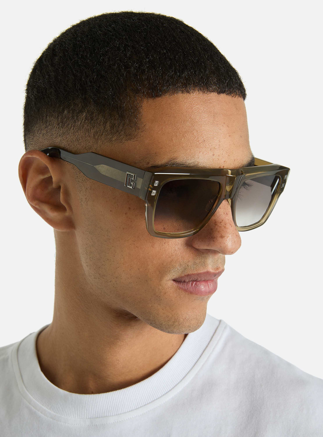 BALMAIN BPS199C B SCENE GRN BLK 56 SUNGLASSES
