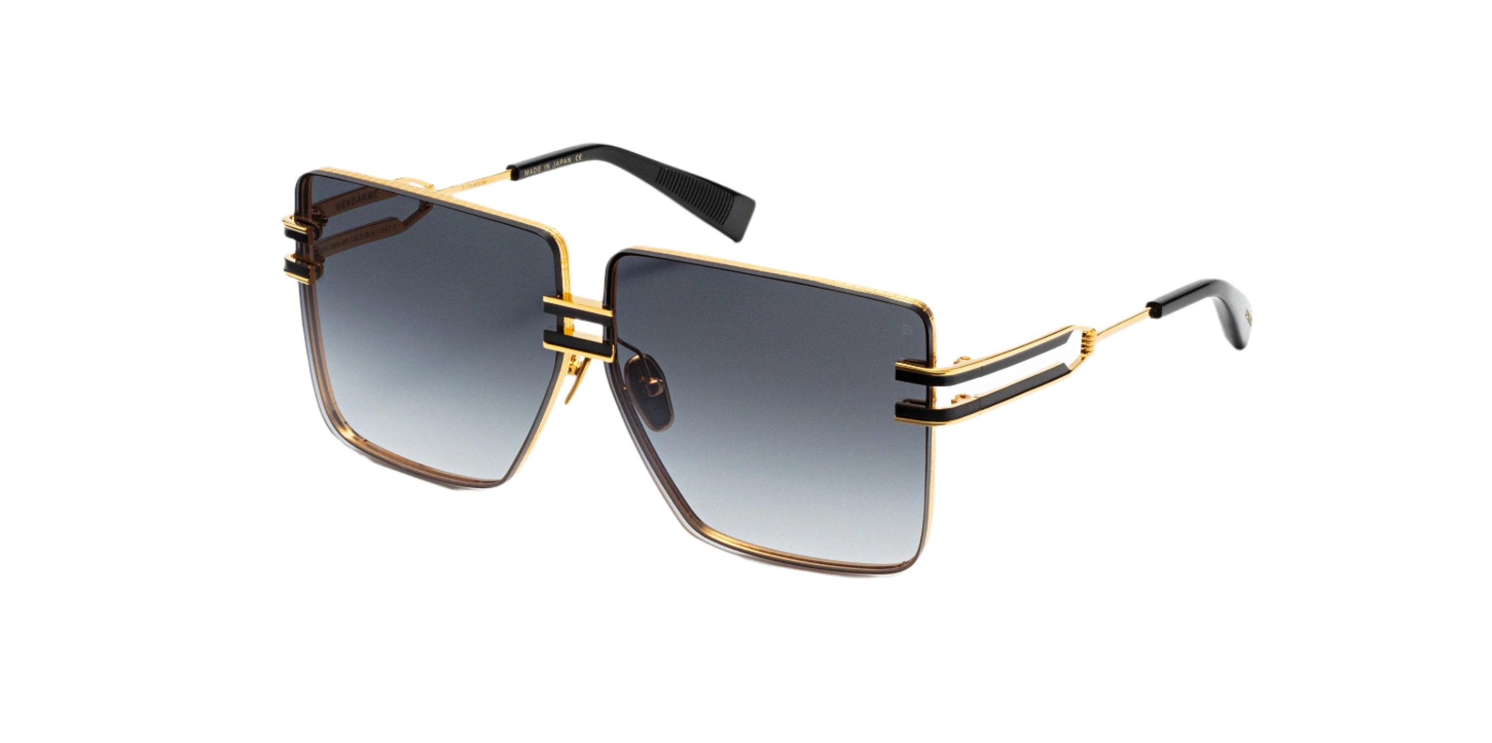BALMAIN PARIS BPS109D GENDARME GLD BLK 66 SUNGLASSES