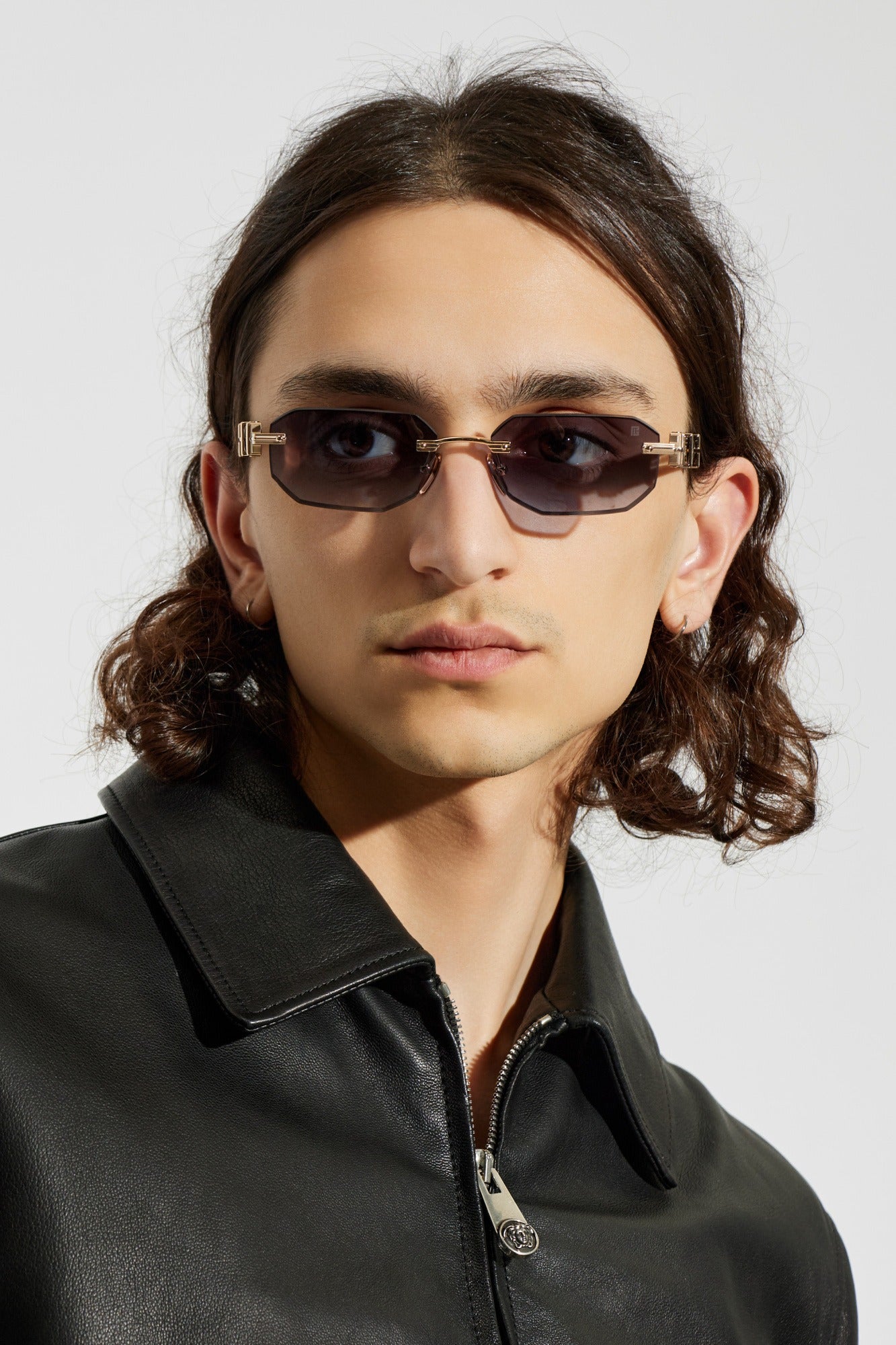 BALMAIN BPS194B GLD GRY 55 SUNGLASSES
