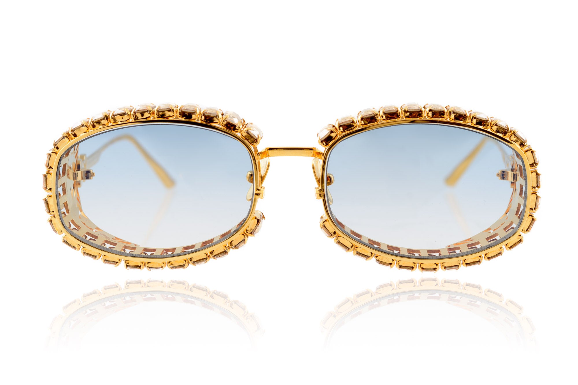 ANNA KARIN BILLION $ BOO GOLD CRYSTAL ICE 58 SUNGLASSES