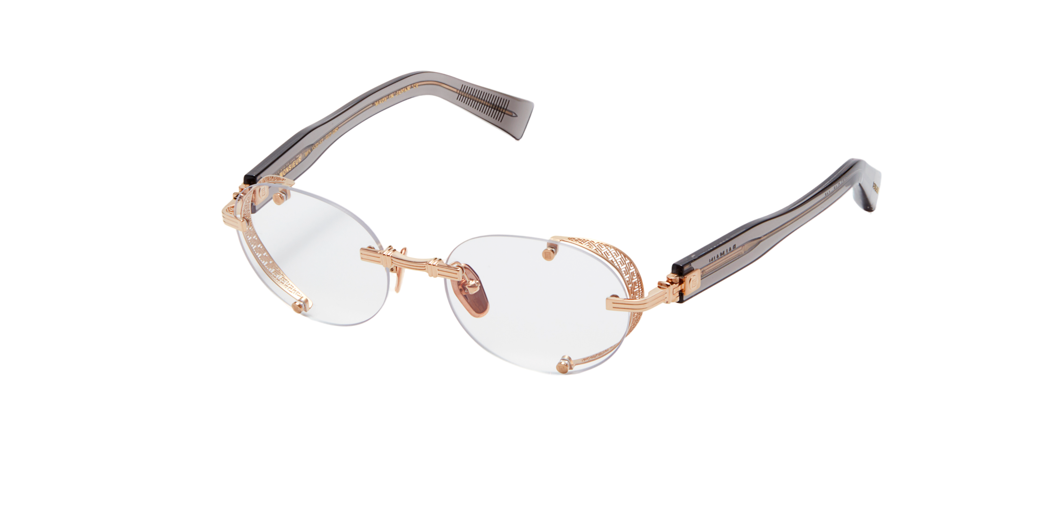 BALMAIN PARIS BPX153D MONSIEUR GLD GRY 53 FRAME
