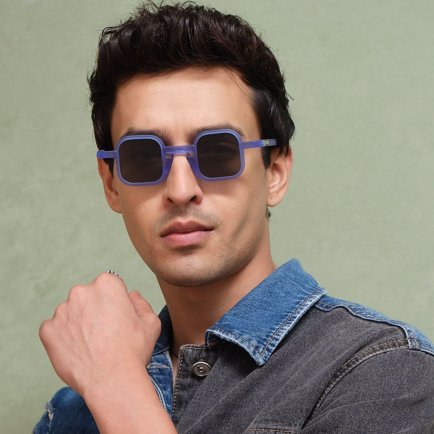 VAVA WL0067 WHITE LABEL CRYSTAL BLUE MATT 39 SUNGLASSES
