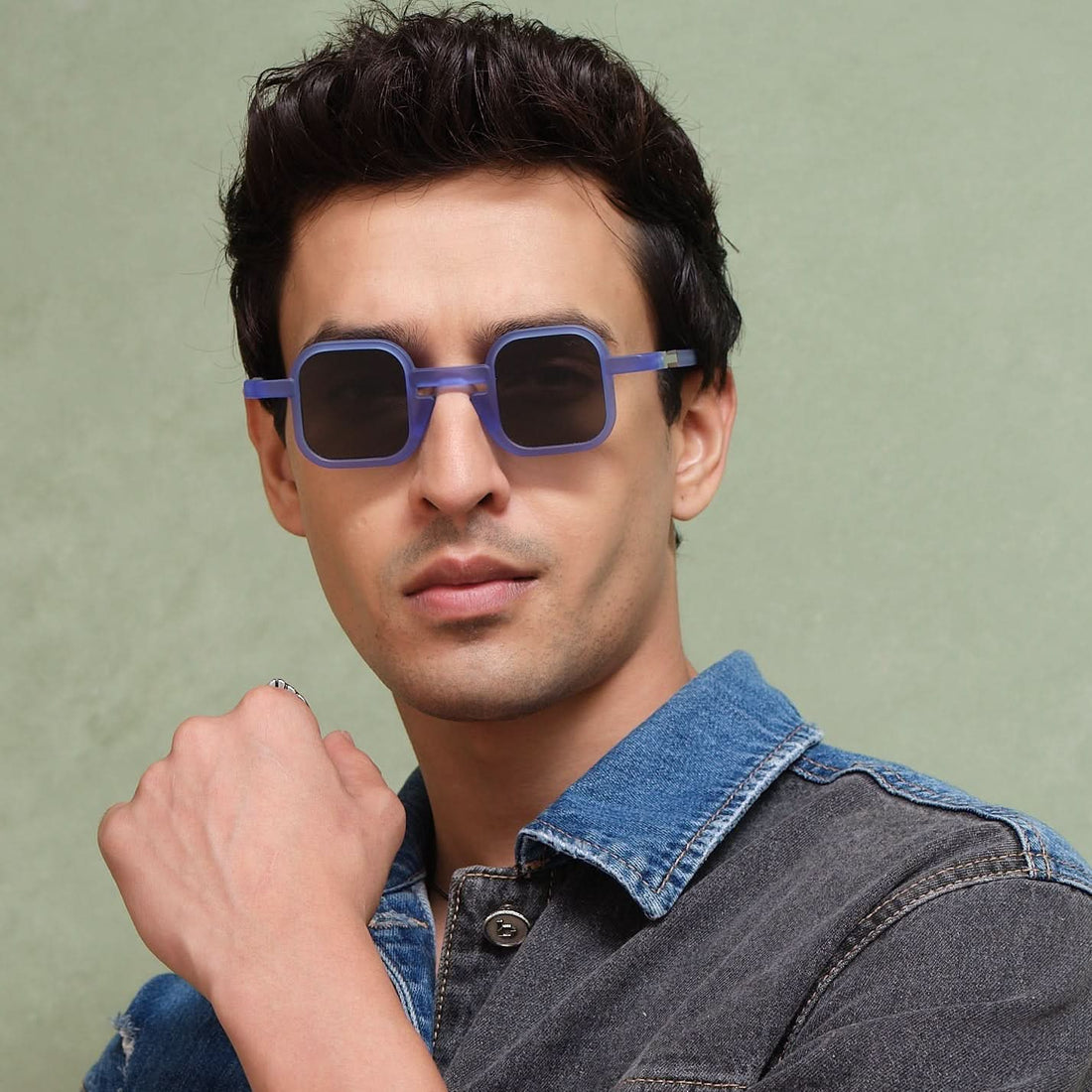 VAVA WL0067 WHITE LABEL CRYSTAL BLUE MATT 39 SUNGLASSES
