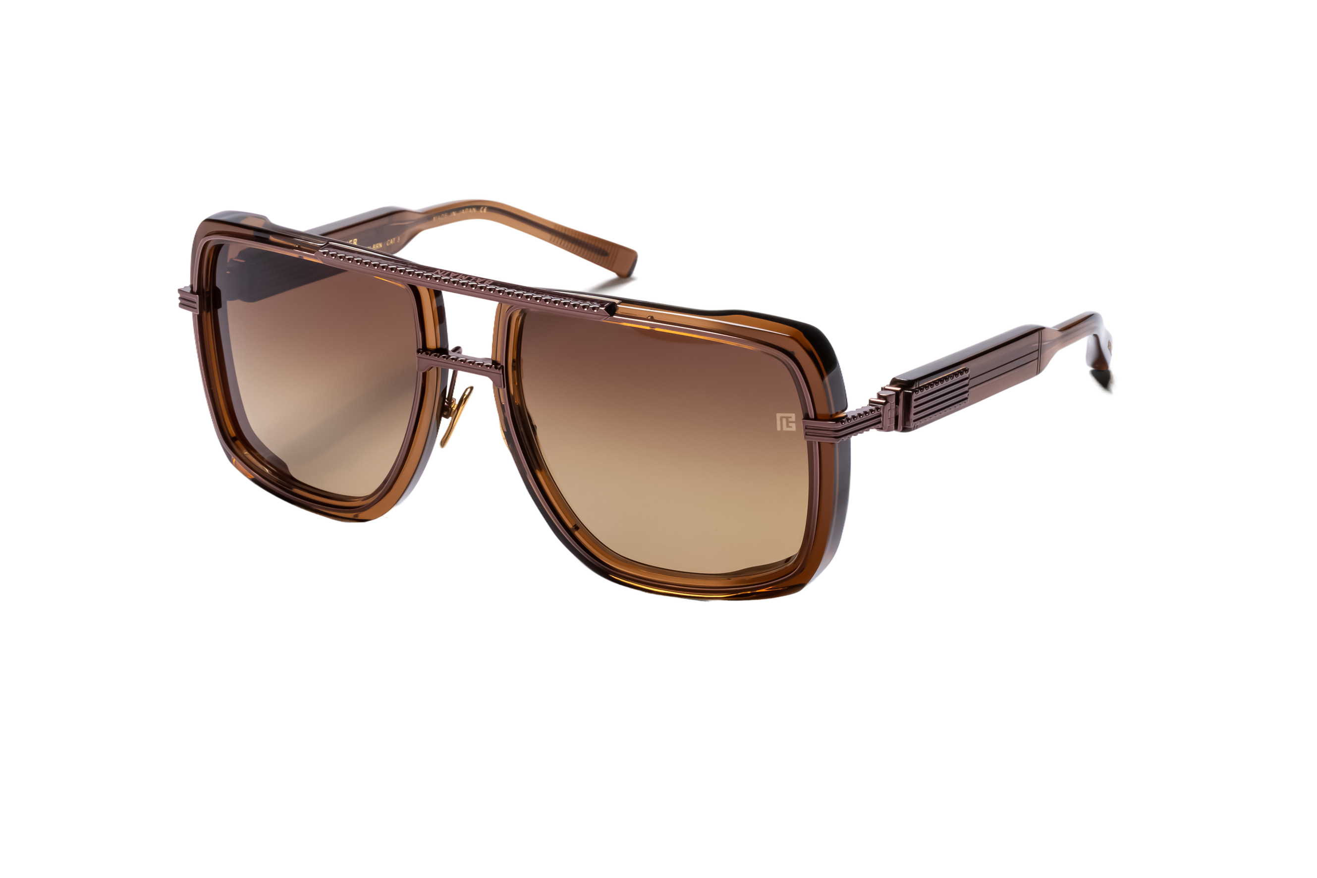 BALMAIN PARIS BPS160C SOLDIER BRN BRN 59 SUNGLASSES