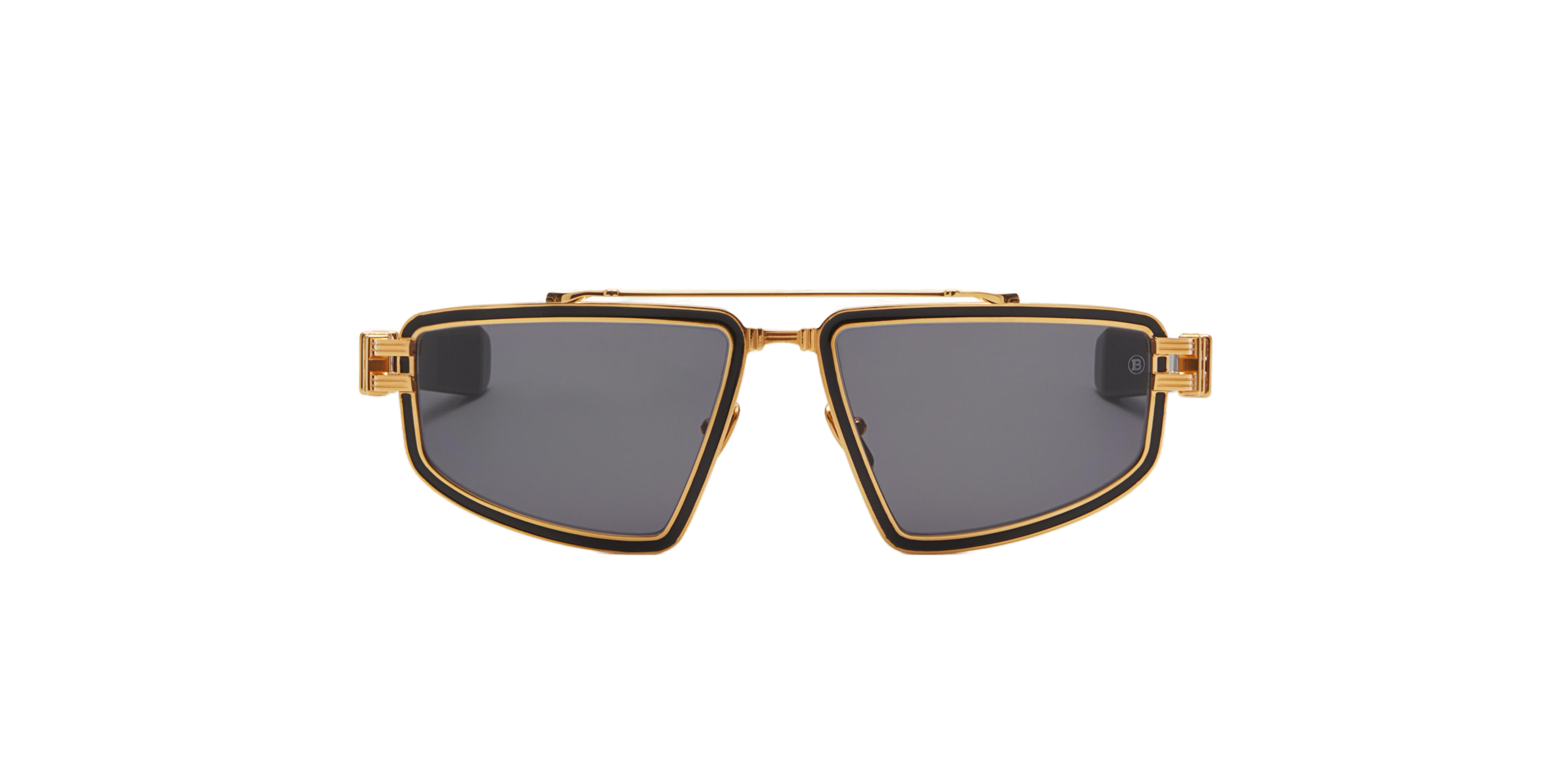 BALMAIN PARIS BPS139A TITAN GLD BLK 59 SUNGLASSES