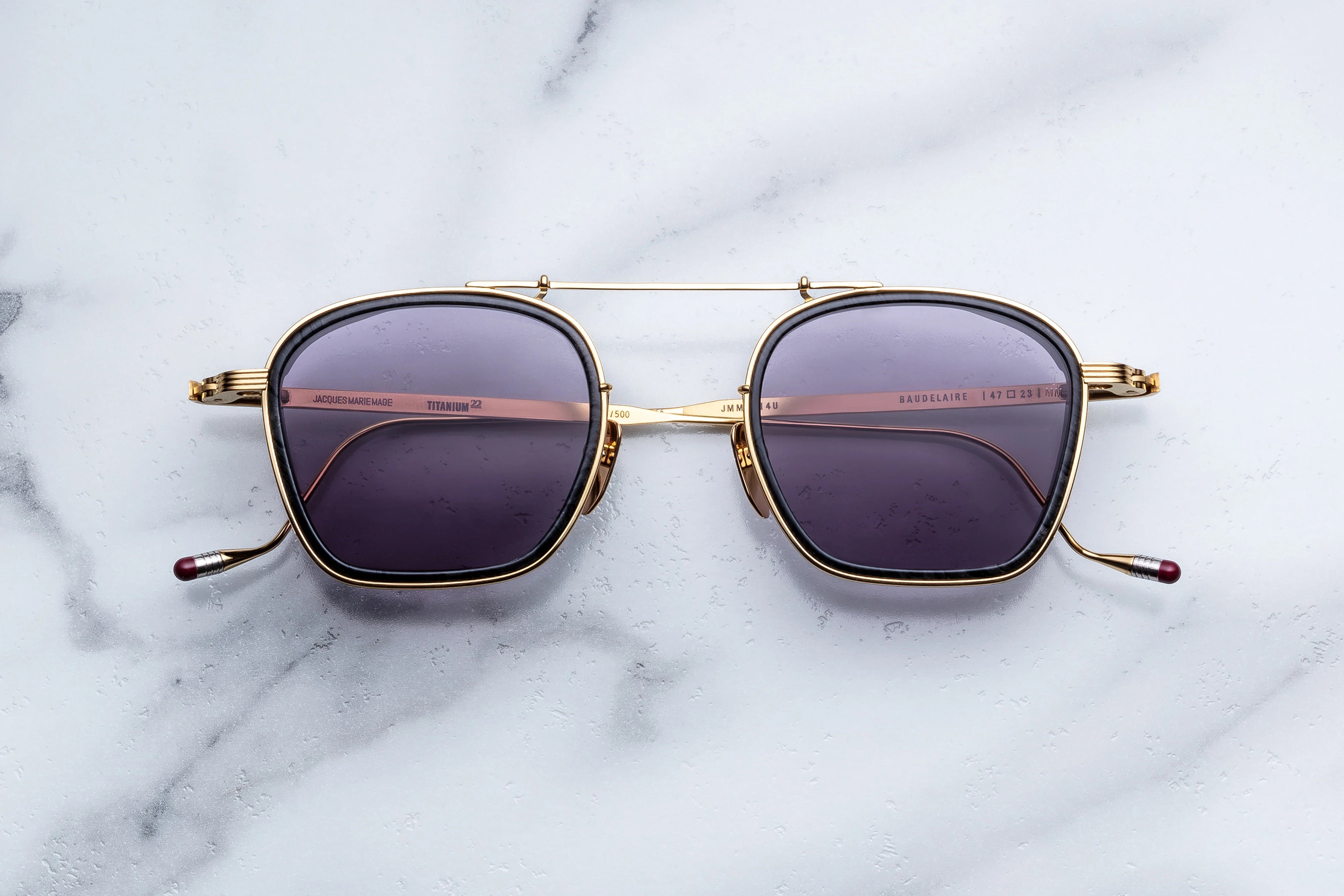JACQUES MARIE MAGE BAUDELAIRE JMMBU14U EBONY 47 SUNGLASSES