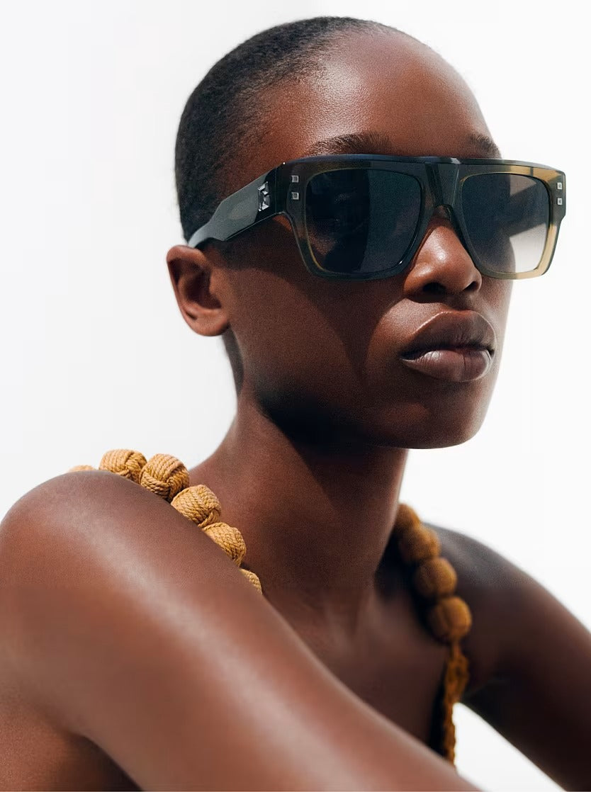 BALMAIN BPS199C B SCENE GRN BLK 56 SUNGLASSES