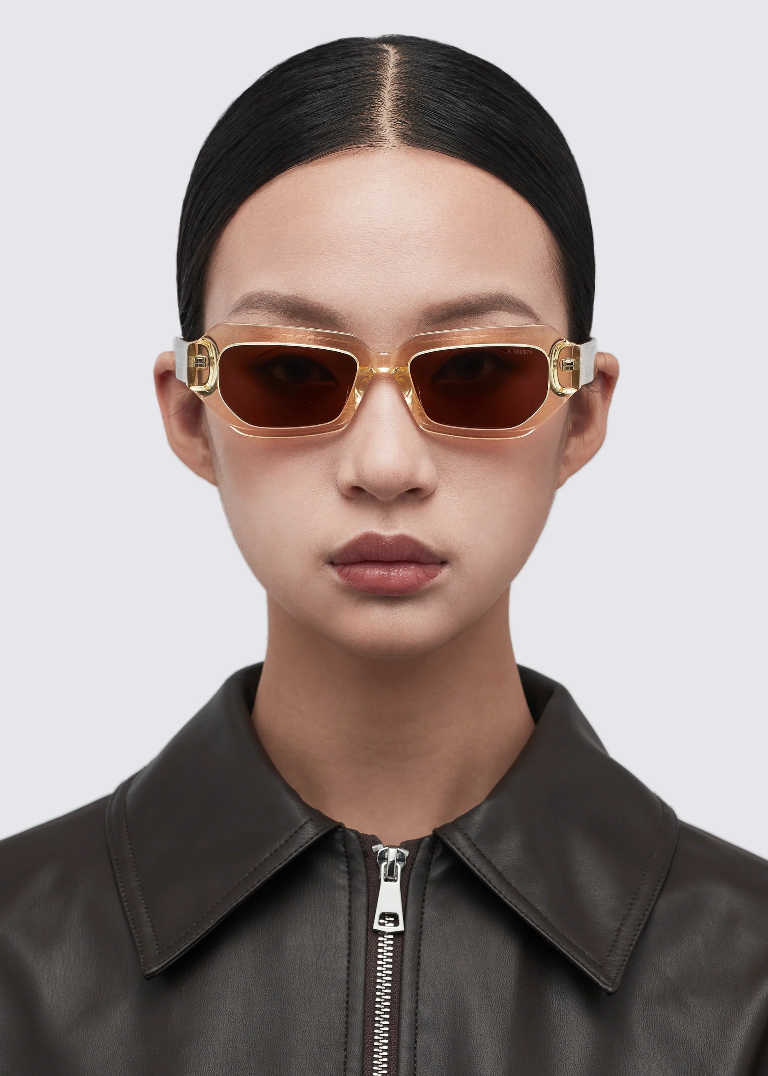 A SOCIETY INARI HONEY 53 SUNGLASSES