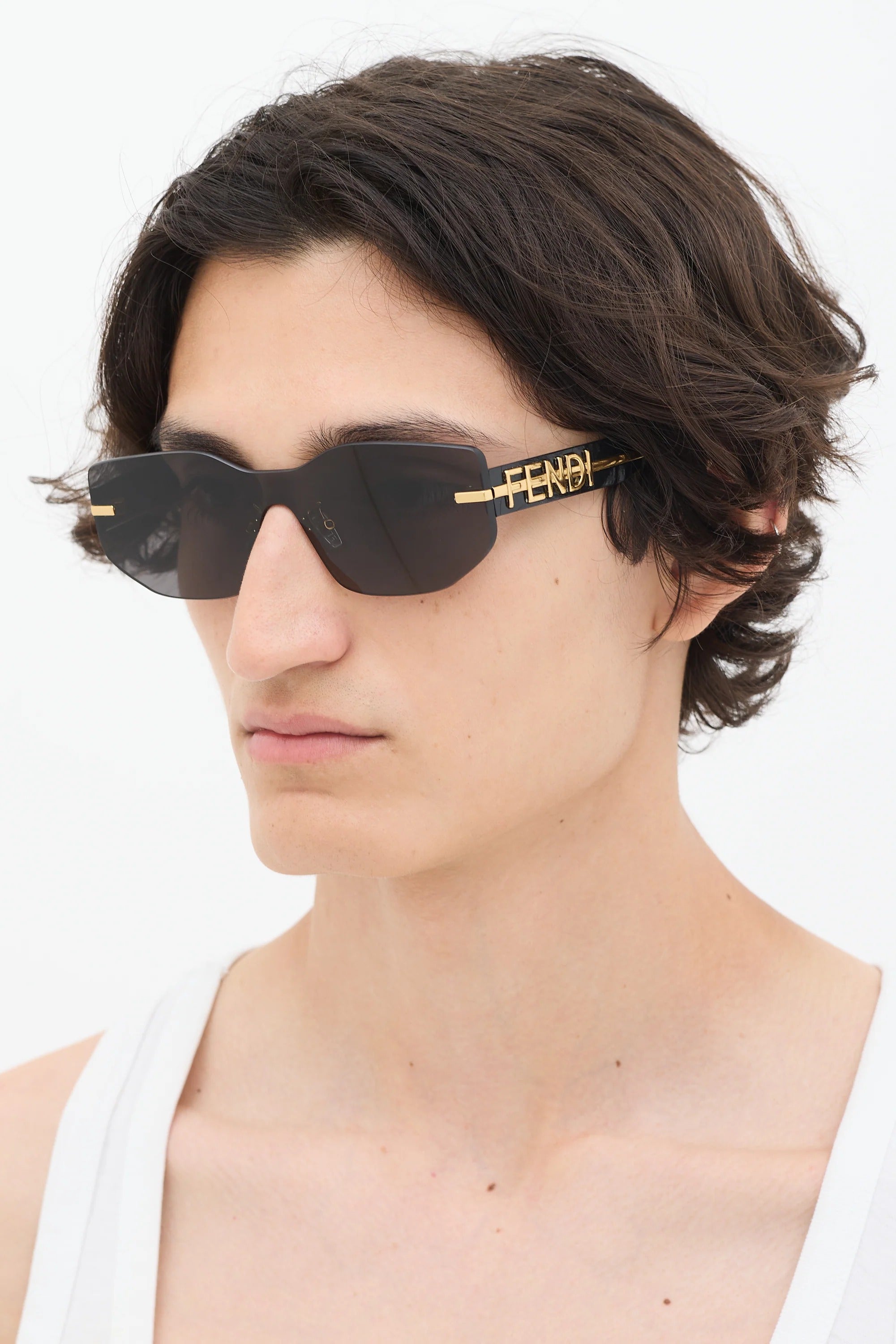 FENDI FE40066U  31W 0002 Rimless 140 140 Composite Plastic + Metal SUNGLASSES