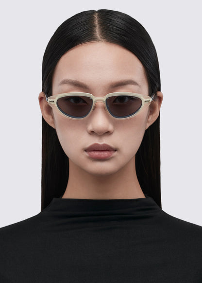 A SOCIETY DREW CLIPON BEIGE CRYSTAL 51 SUNGLASSES