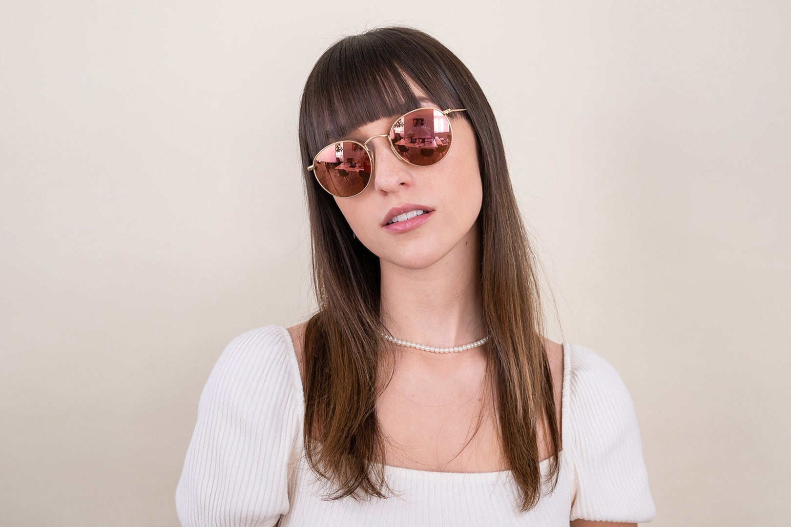 RAYBAN RB3447 ROUND METAL 112 Z2 50 SUNGLASSES