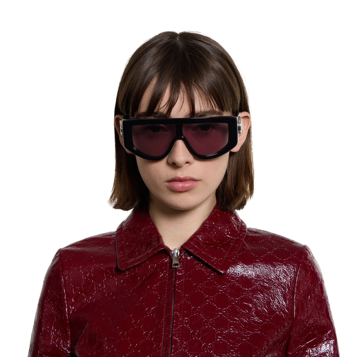 Gucci GG1950S 002 Shield Sunglasses - Shiny Black/Light Red Gucci GG1950S 003 Havana Shield Sunglasses - eye-oo.com main image 2