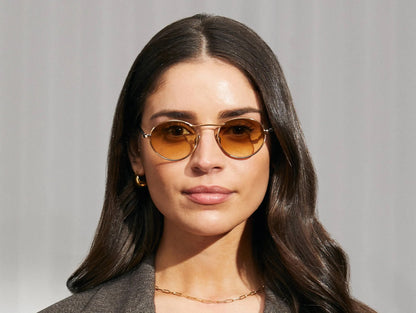 MOSCOT KANAKA GOLD DARK GREEN 49 SUNGLASSES