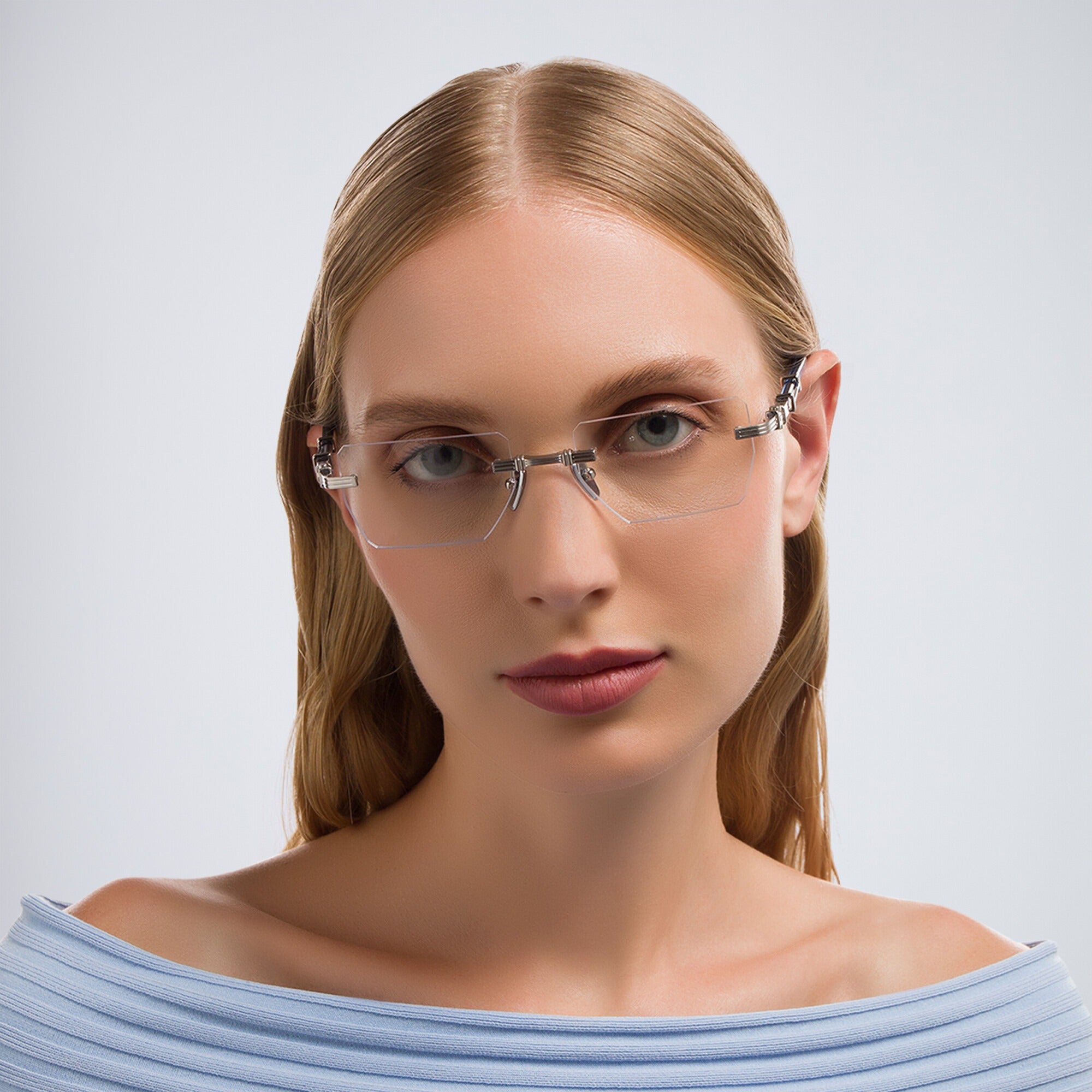 BALMAIN PARIS BPX150C PIERRE SLV BLU 53 FRAME