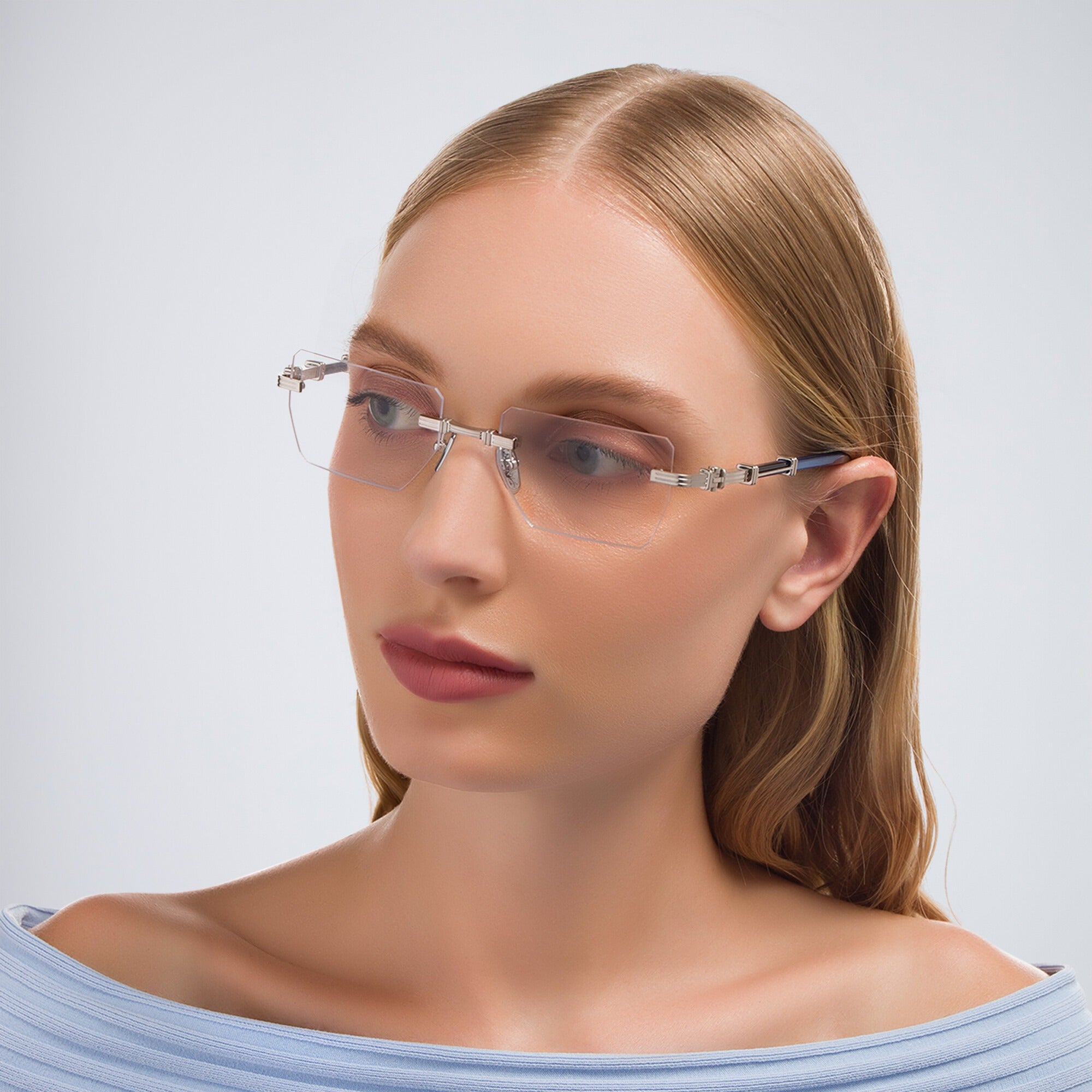 BALMAIN PARIS BPX150C PIERRE SLV BLU 53 FRAME