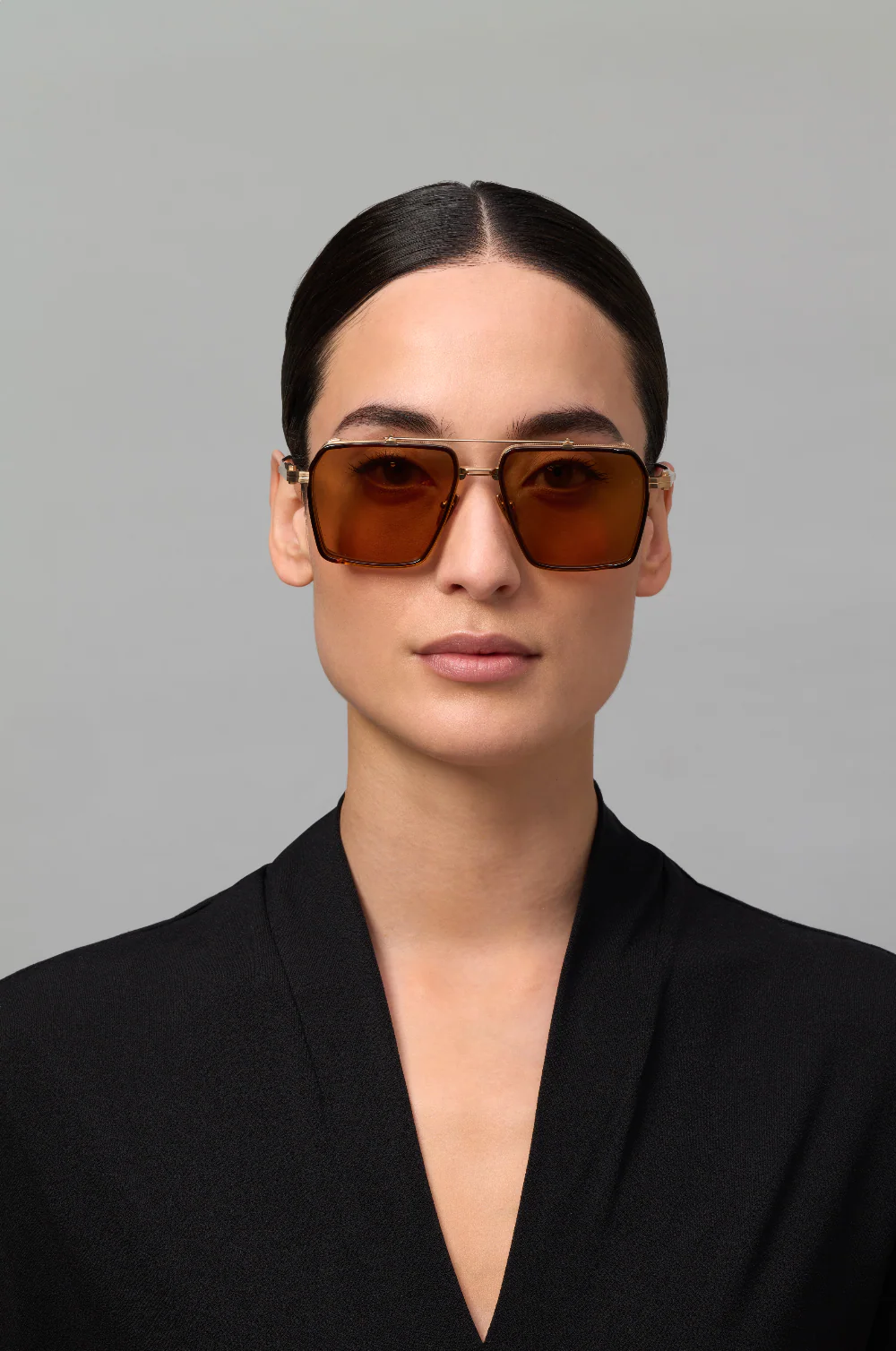 AKONI AKS510C GLD BRN 58 SUNGLASSES
