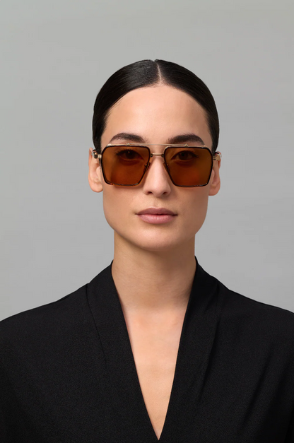 AKONI AKS510C GLD BRN 58 SUNGLASSES