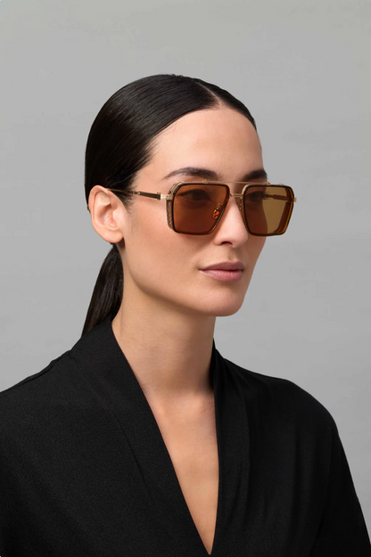 AKONI AKS510C GLD BRN 58 SUNGLASSES