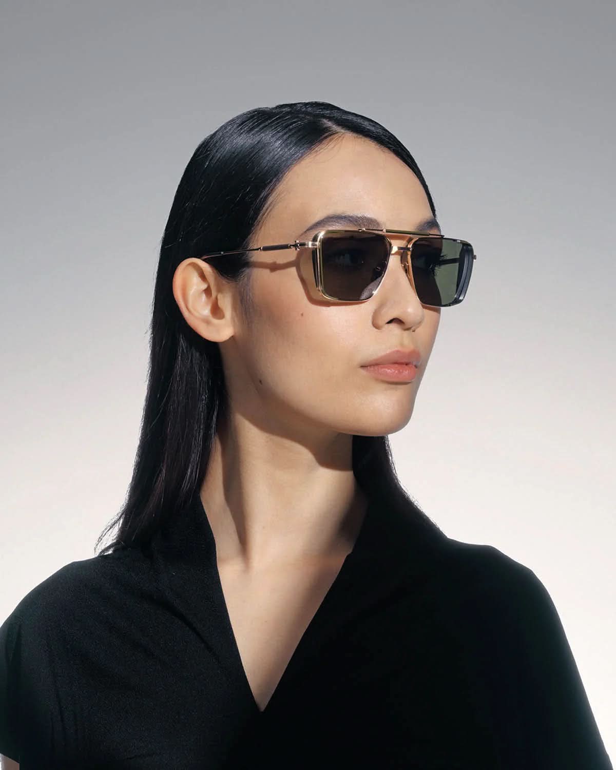 AKONI AKS203E HERA BLK GLD 58 SUNGLASSES