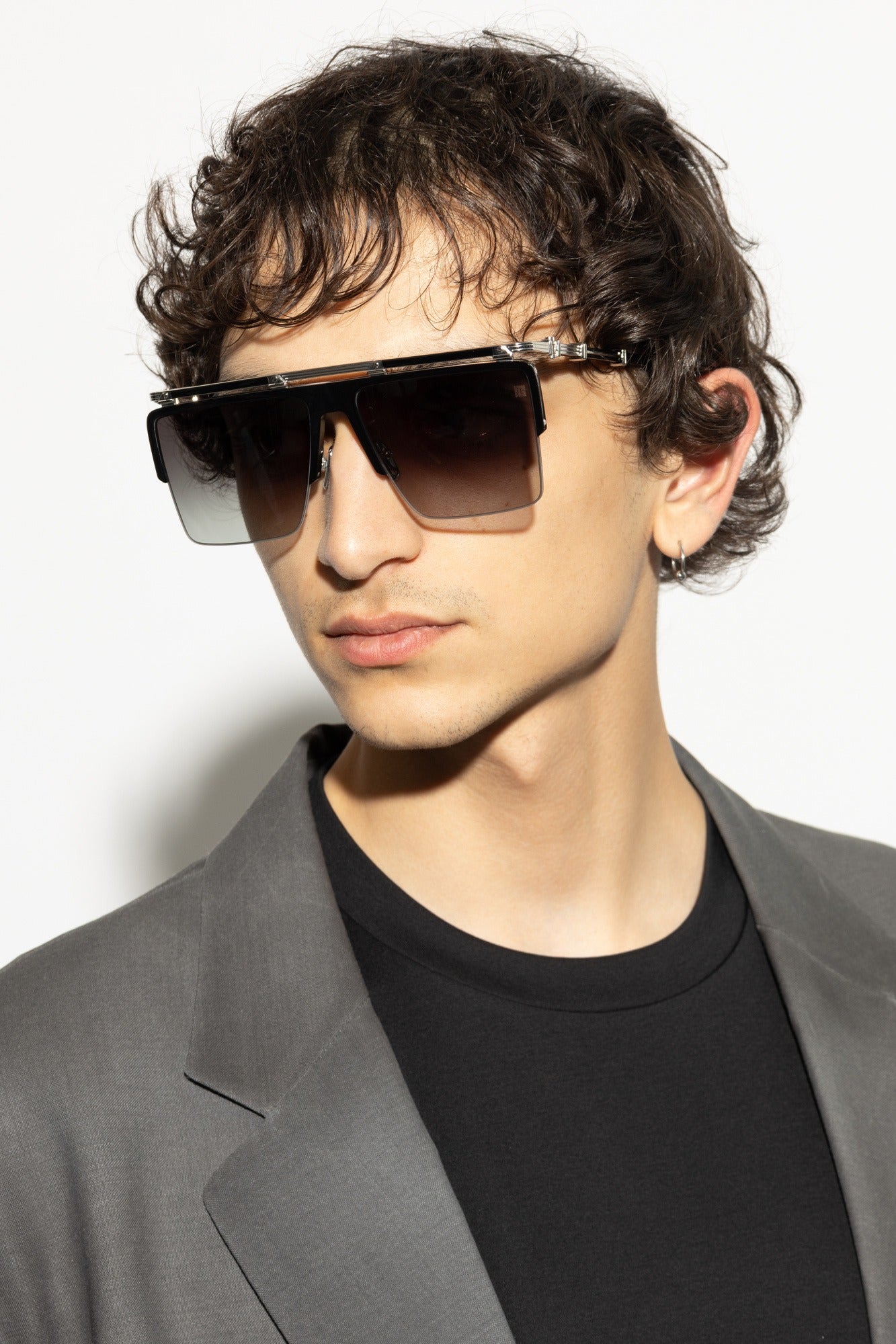 BALMAIN PARIS BPS168C TRIOMPHE BLK SLV 61 SUNGLASSES
