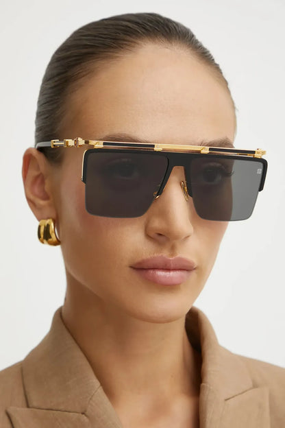 BALMAIN PARIS BPS168A TRIOMPHE BLK GLD 61 SUNGLASSES