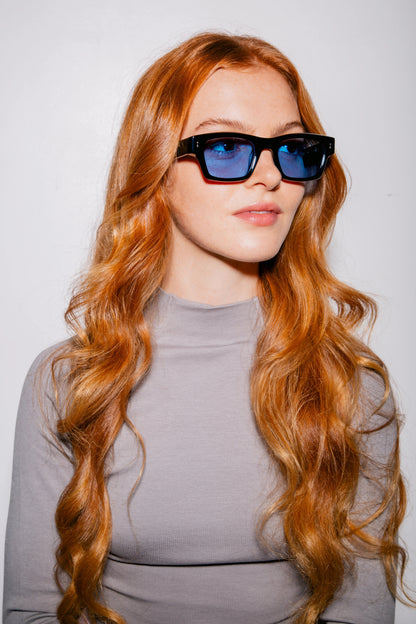 PETER AND MAY S119 SUN AMY BLK BLUE 50 SUNGLASSES