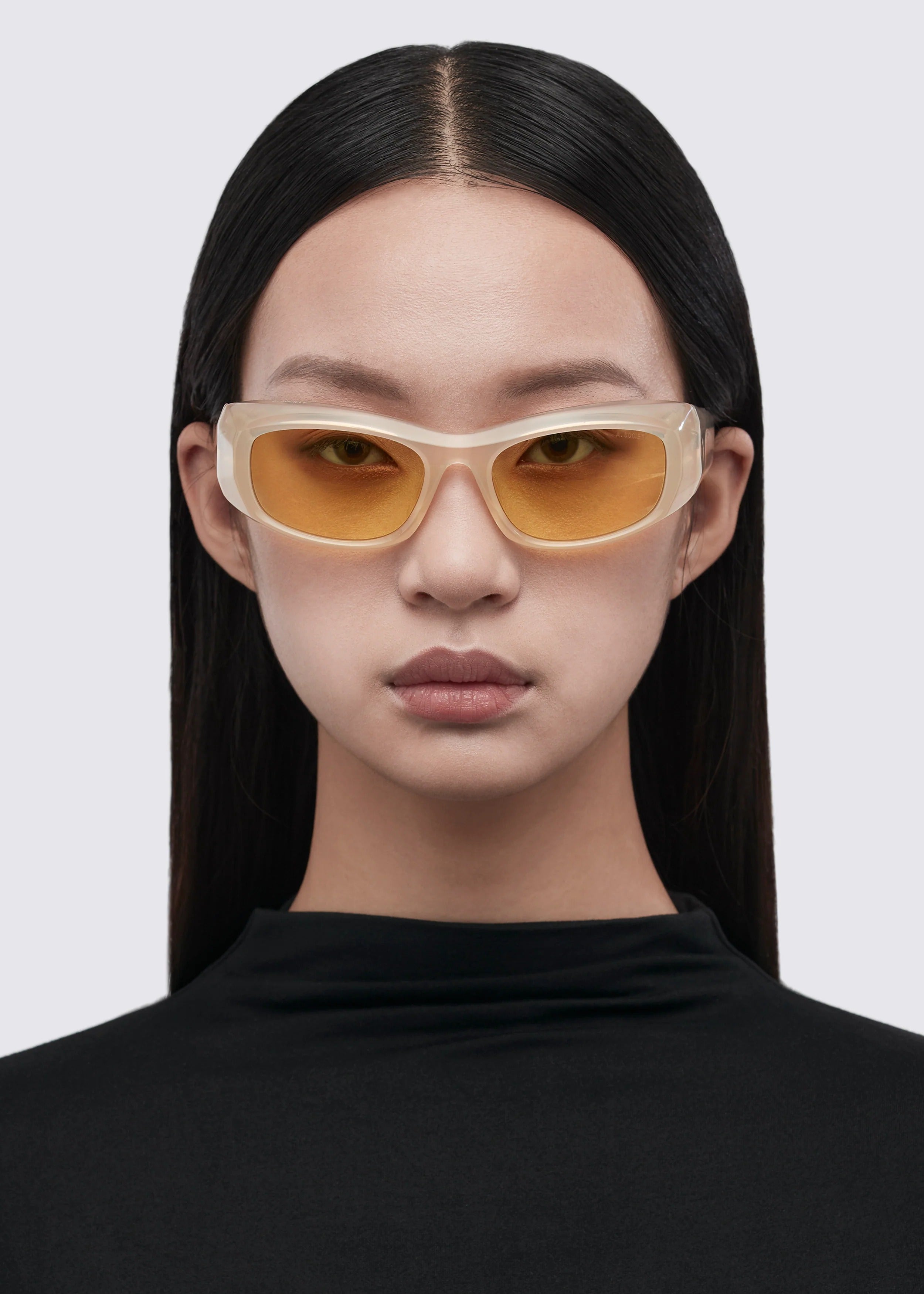 A SOCIETY ARLO YELLOW 55 SUNGLASSES