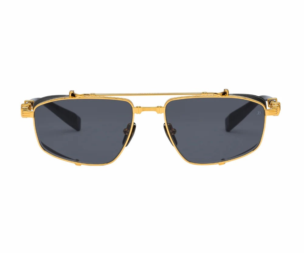 BALMAIN BPS142D BRIGADE V GLD BLK 56 SUNGLASSES
