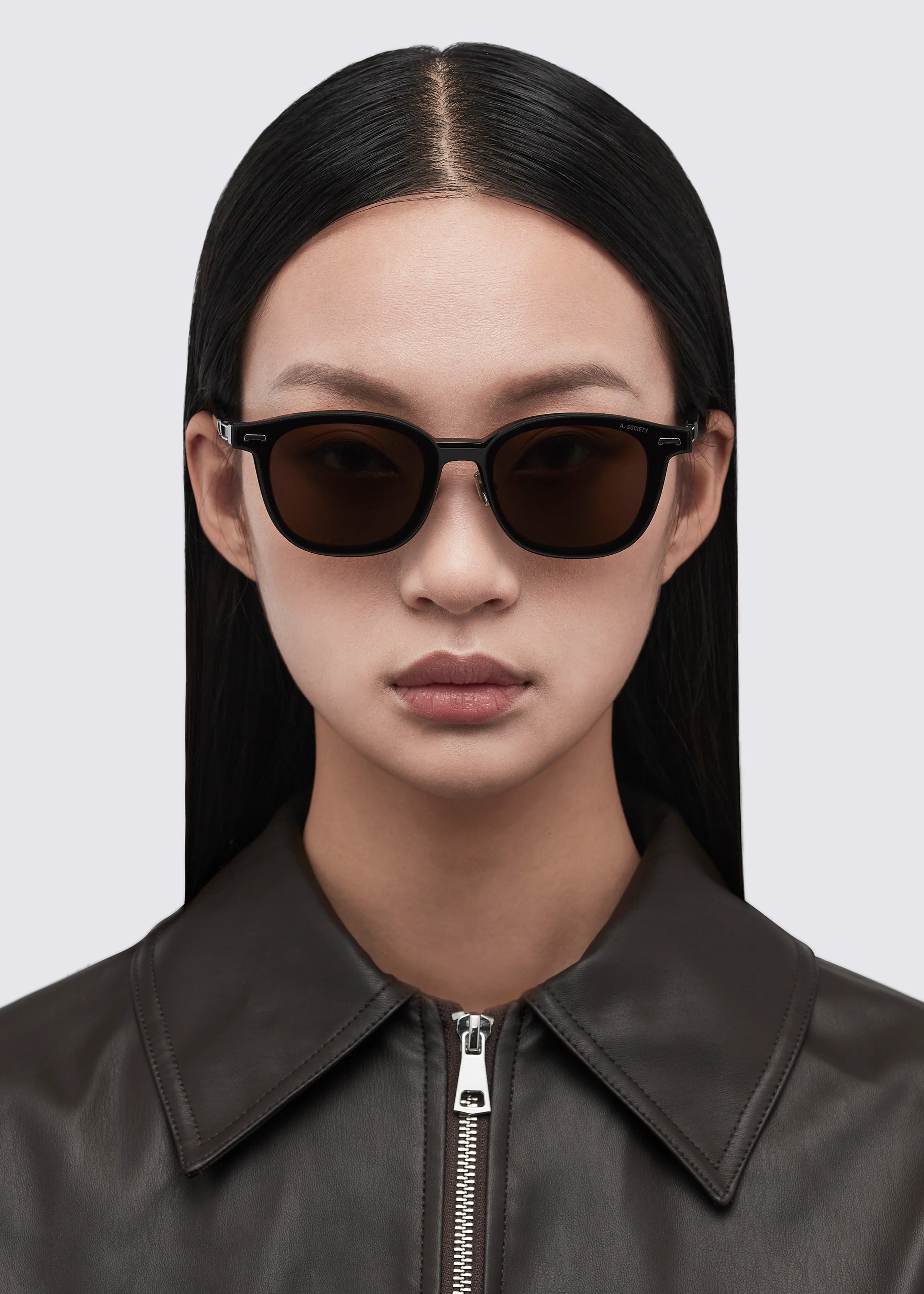 A SOCIETY LOWEN CLIPON BLACK BLACK 49 SUNGLASSES