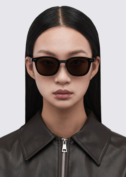 A SOCIETY LOWEN CLIPON BLACK BLACK 49 SUNGLASSES