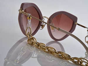 Cat Eye Sunglasses With Chain